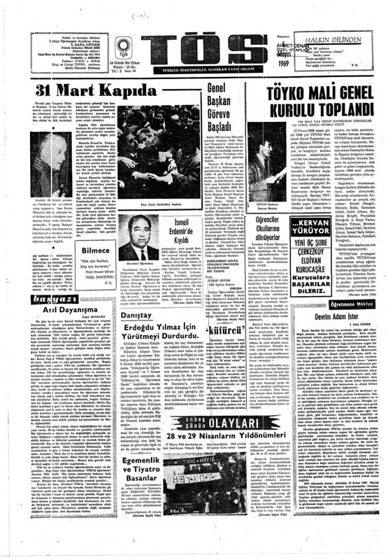 TÖS Yayın Organı Sayı:30 Yıl: 1969/ Mayıs    | EĞİTİM İŞ