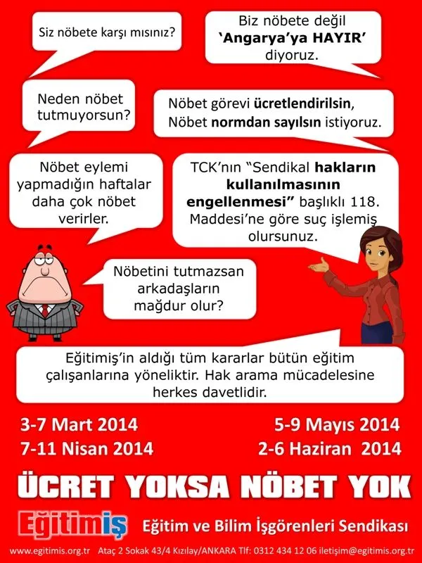 Ücret Yoksa Nöbet Yok  | EĞİTİM İŞ