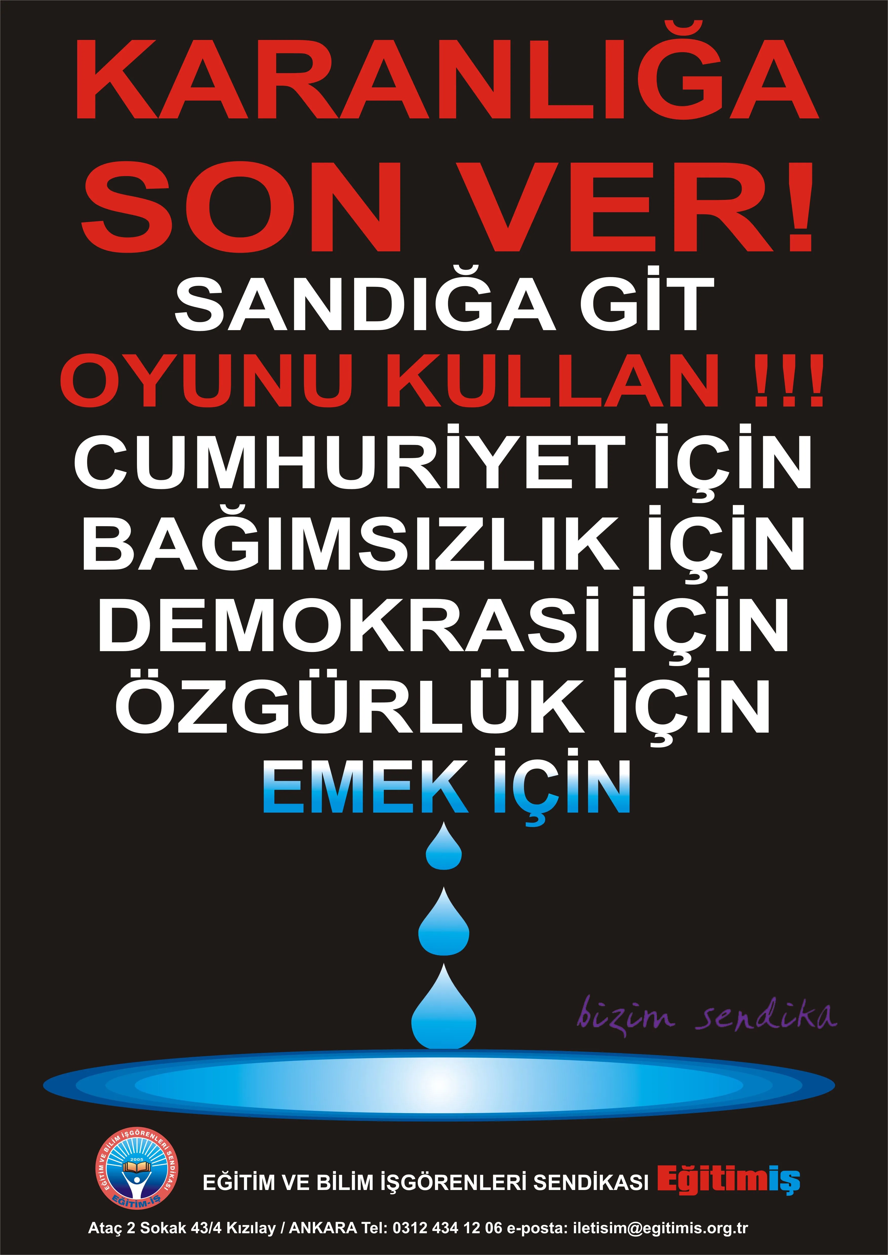KARANNLIĞA SON VER ! SANDIĞA GİT | EĞİTİM İŞ