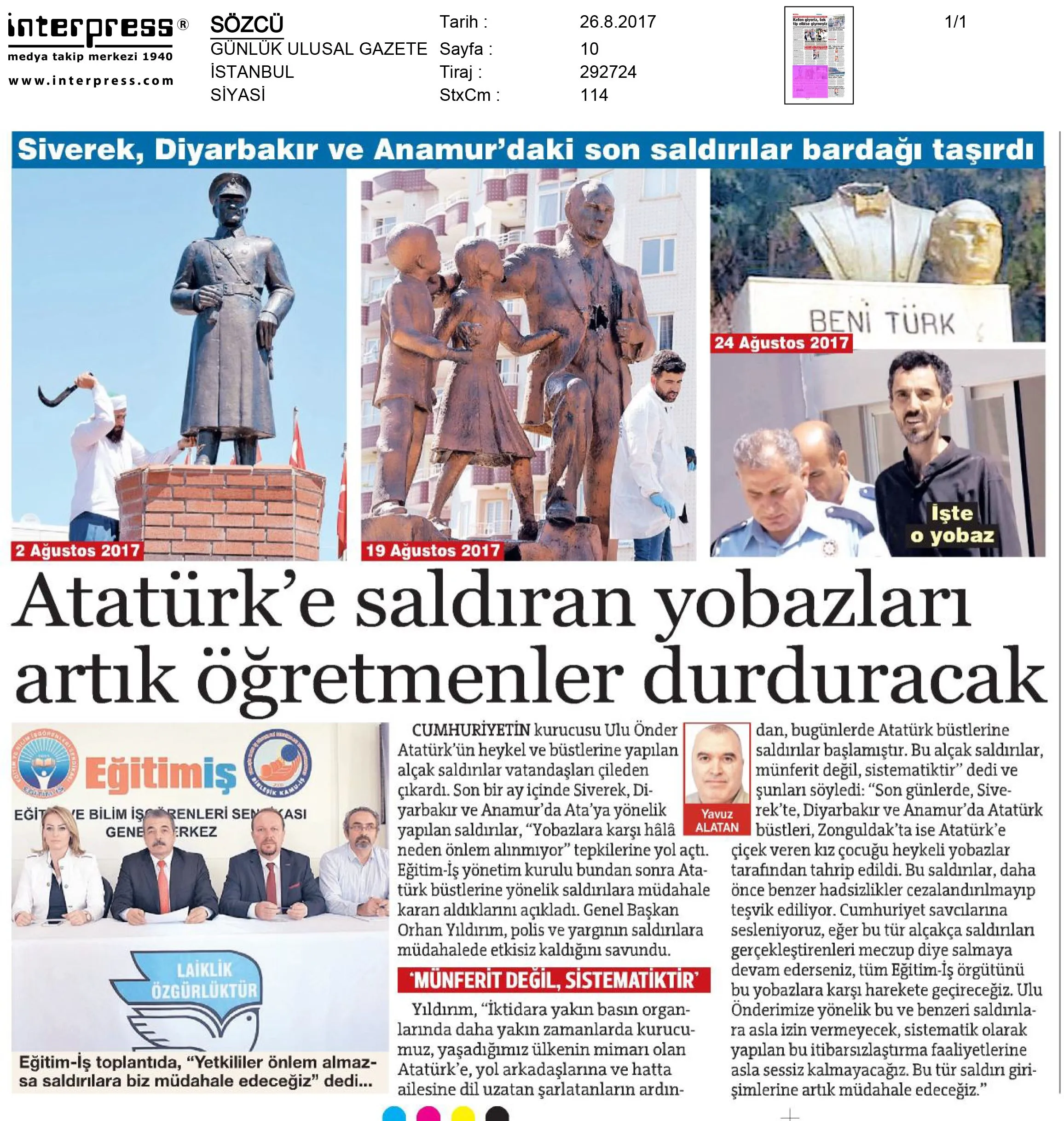 Atatürk`e Saldıran Yobazları Artık Öğretmenler Durduracak  | EĞİTİM İŞ