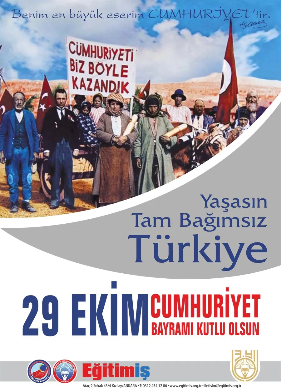 29 Ekim Cumhuriyet Bayramı Kutlu Olsun | EĞİTİM İŞ