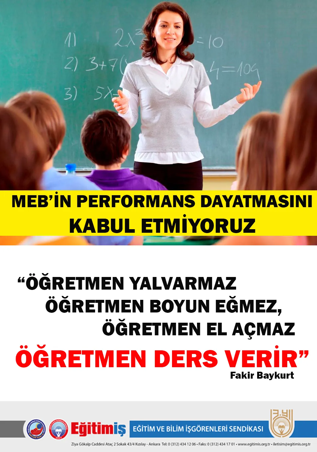 MEB PERFORMANS DAYATMASINI KABUL ETMİYORUZ | EĞİTİM İŞ