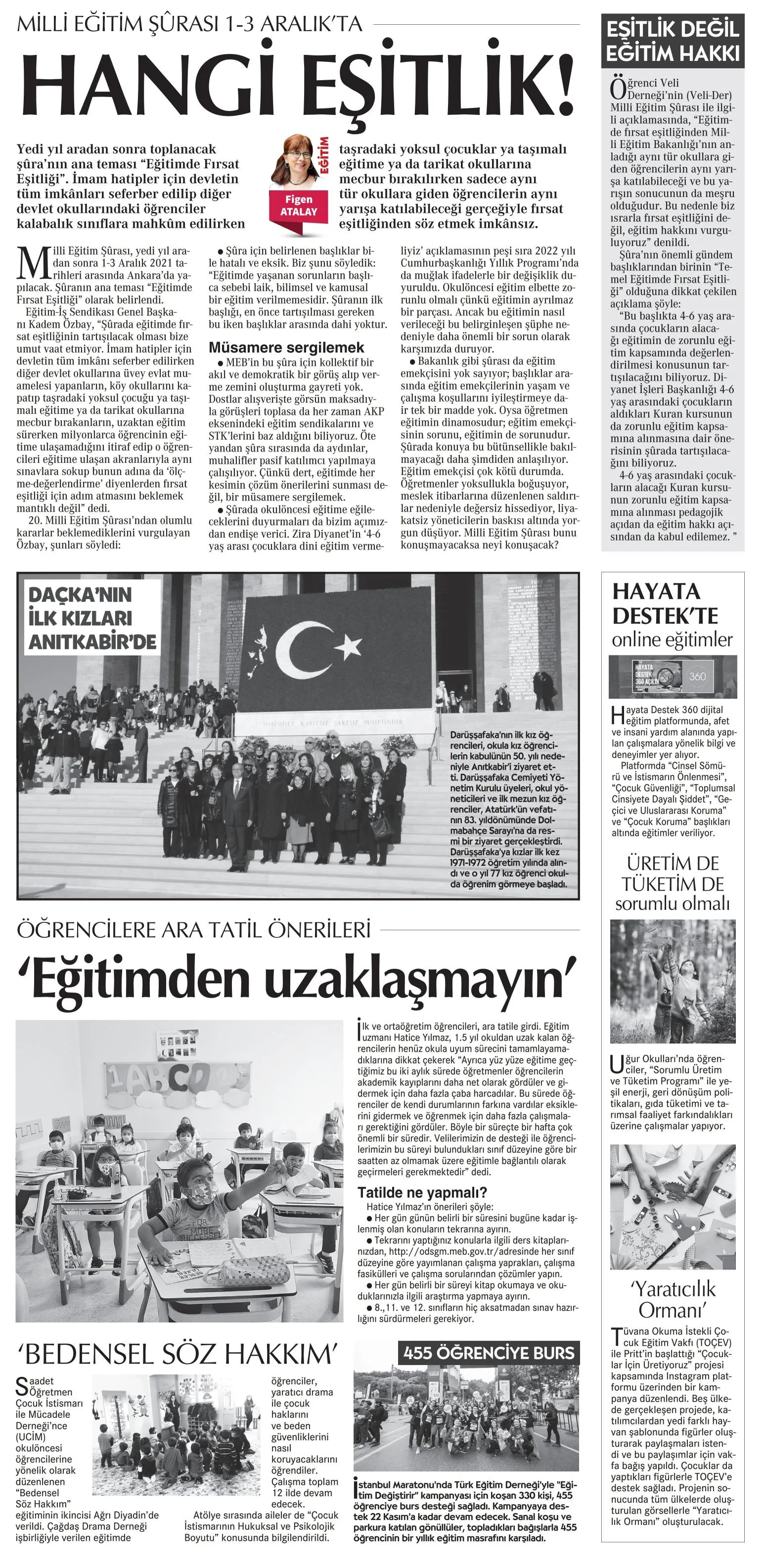 Hangi Eşitlik-Cumhuriyet gazetesi-13/11/2021 | EĞİTİM İŞ