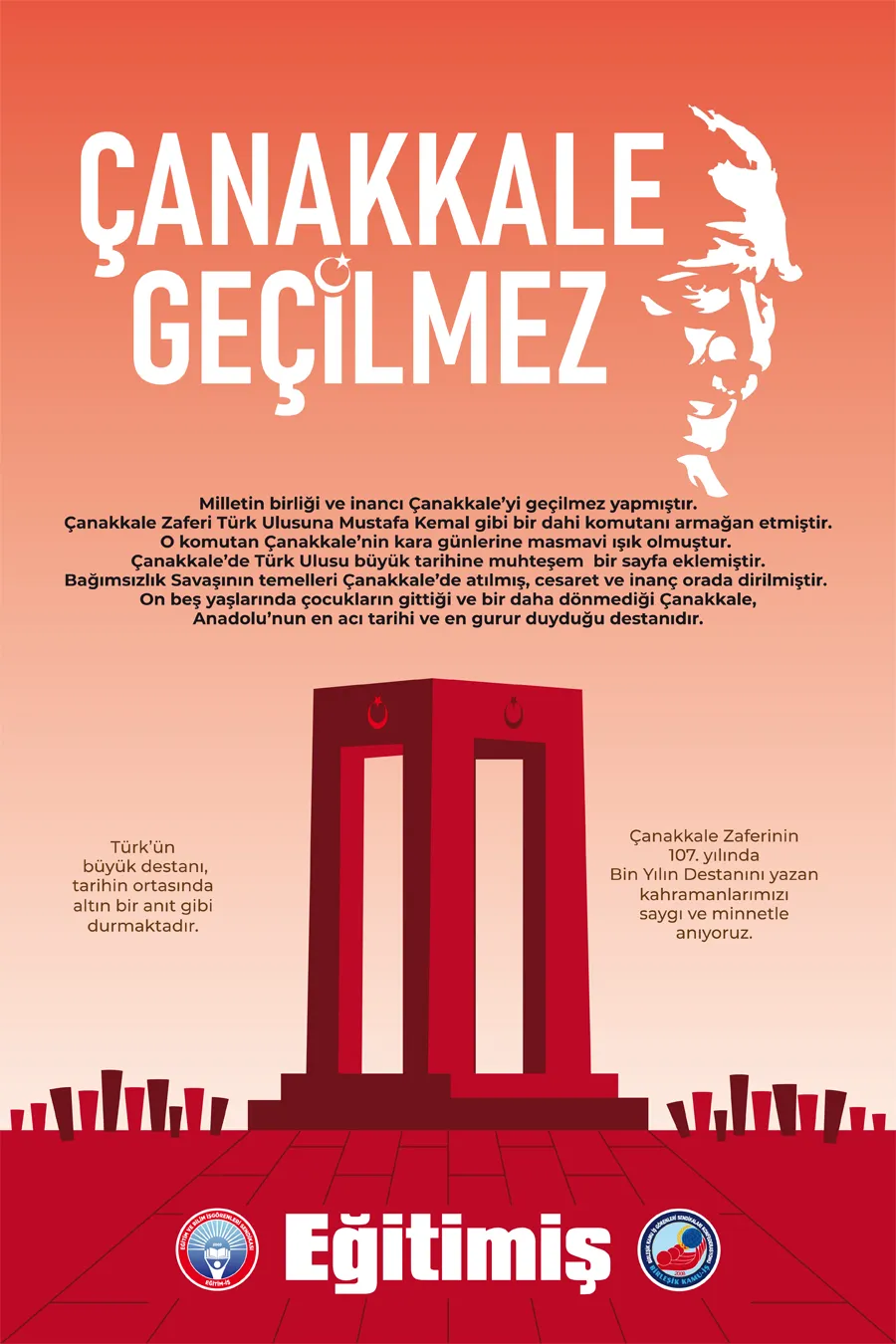 ÇANAKKALE ZAFERİNİN 107.YILI KUTLU OLSUN | EĞİTİM İŞ