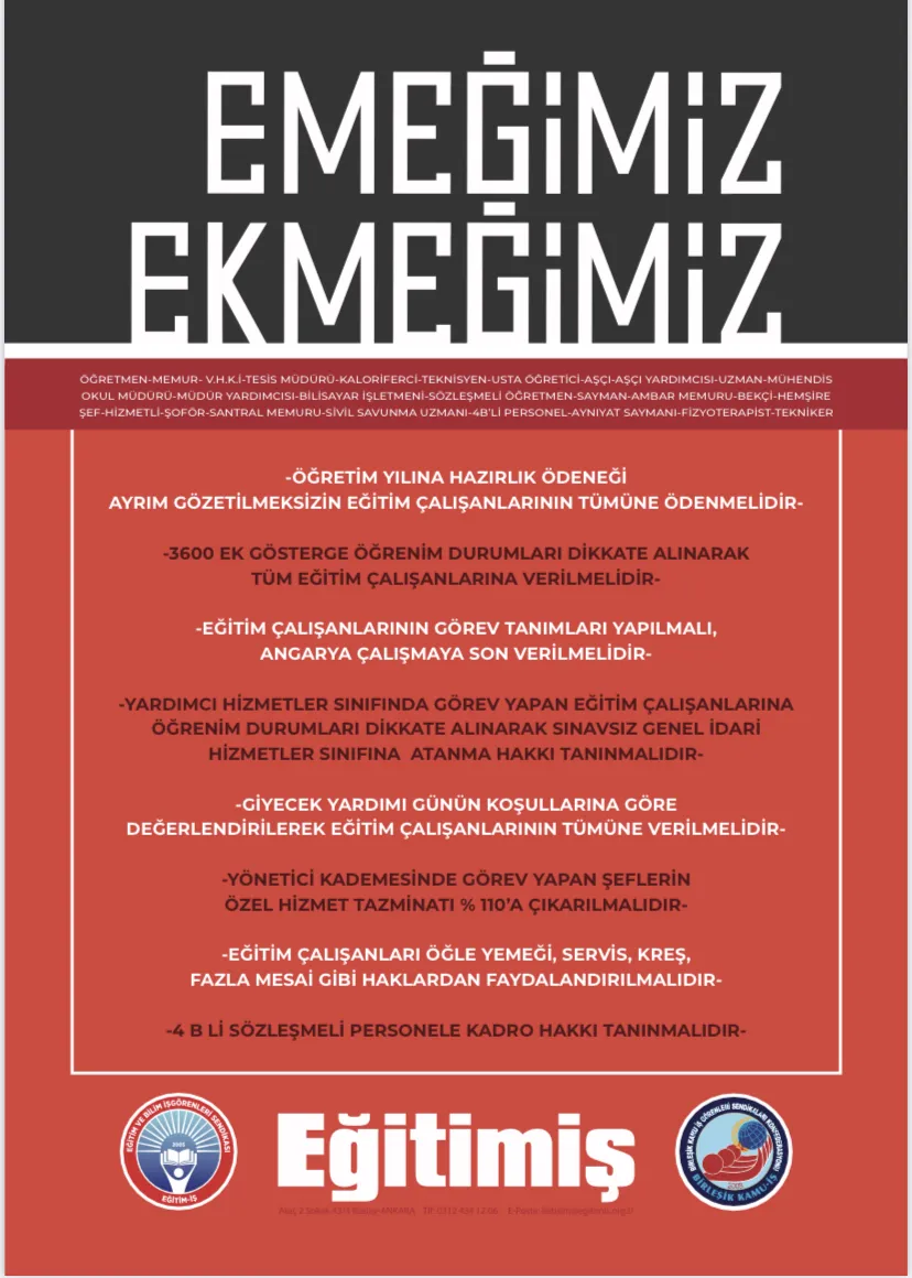 Emeğimiz Ekmeğimizdir | EĞİTİM İŞ