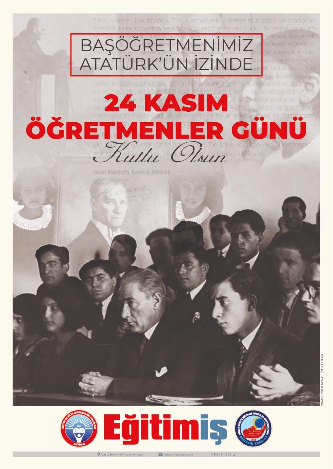 24 Kasım Öğretmenler Günü Afişi-2023 | EĞİTİM İŞ