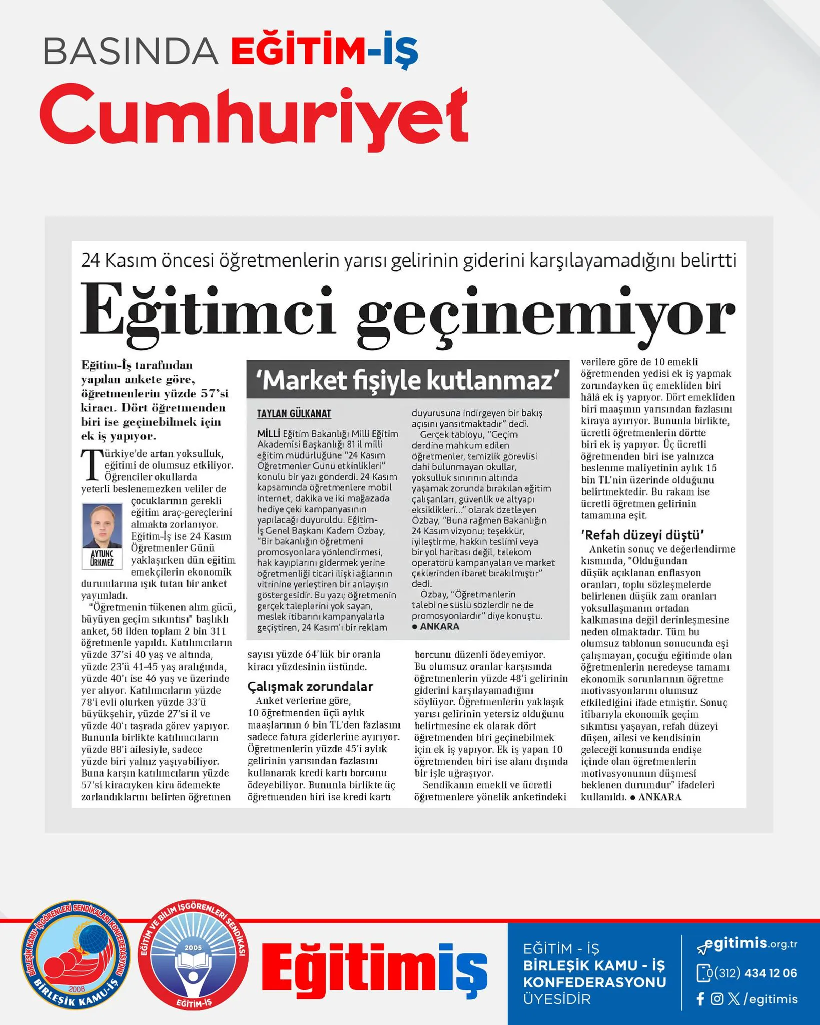 Eğitimci geçinemiyor | EĞİTİM İŞ