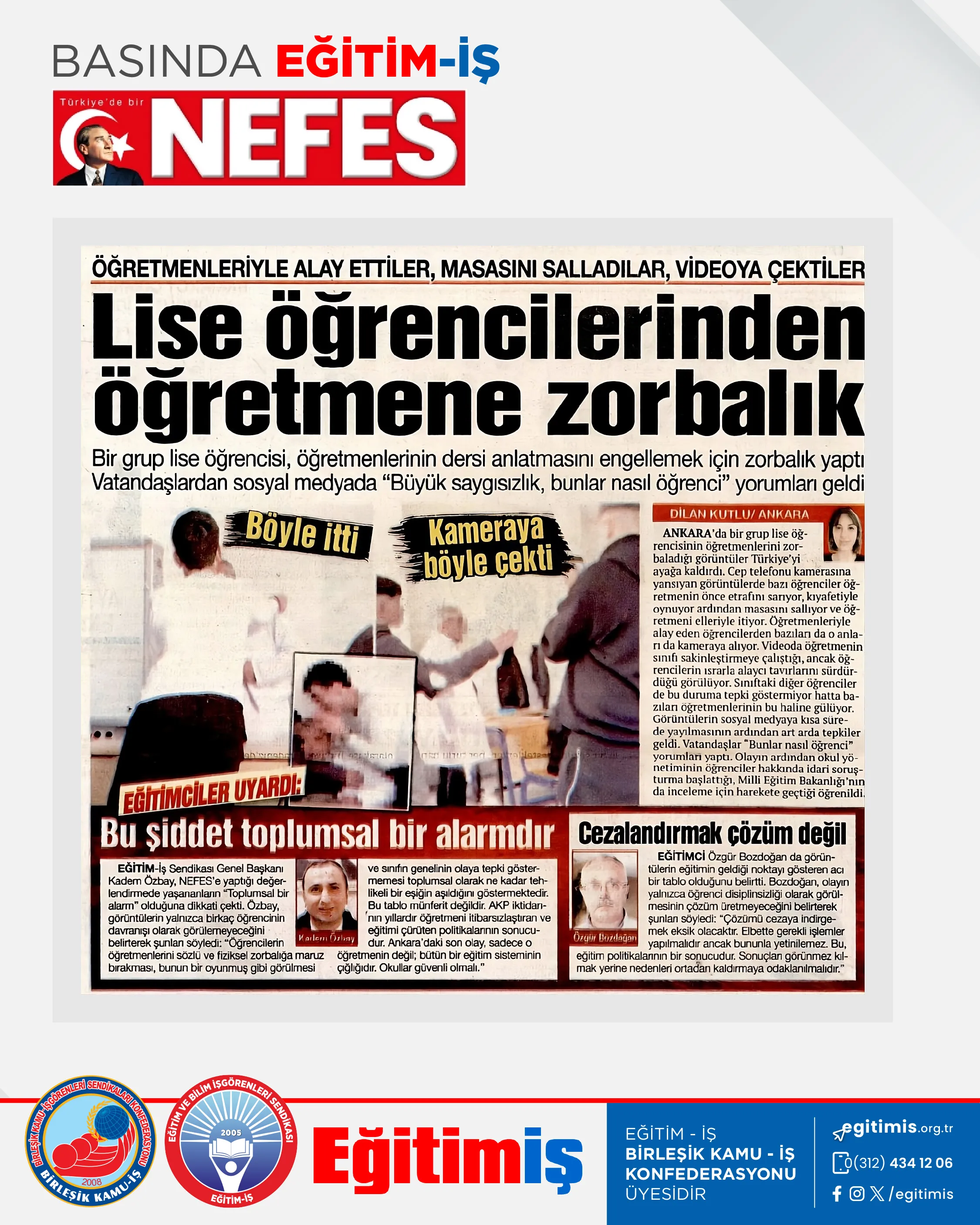 Lise öğrencilerinden öğretmene zorbalık | EĞİTİM İŞ