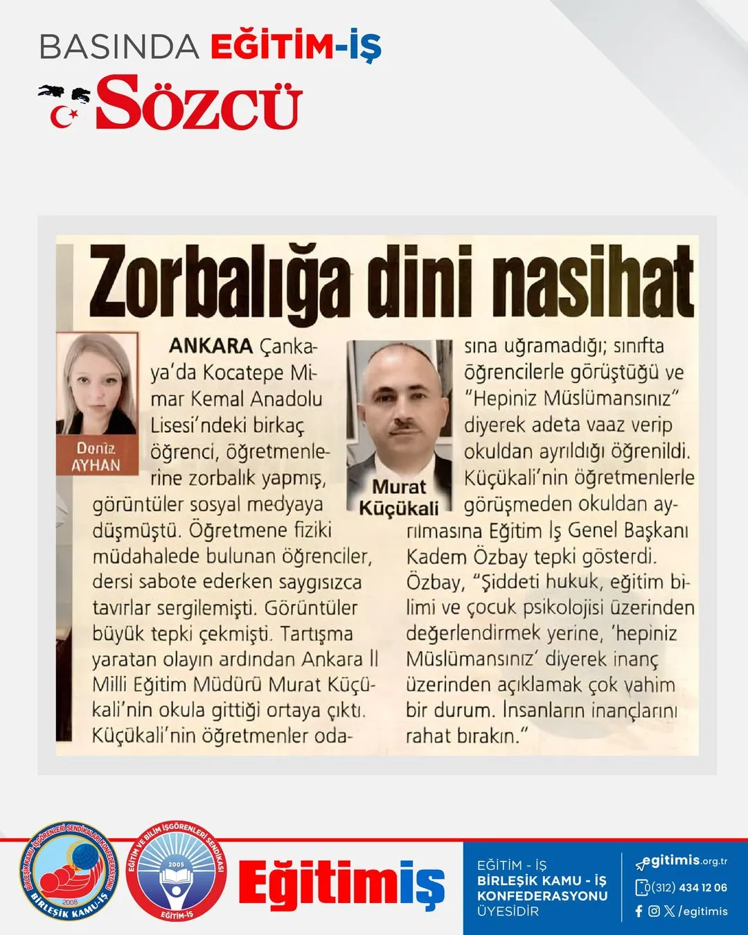 Zorbalığa dini nasihat | EĞİTİM İŞ