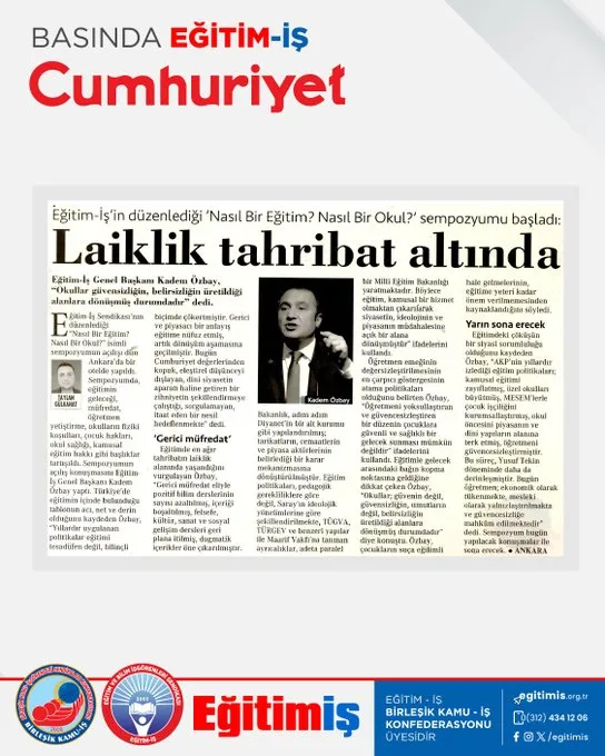 Laiklik tahribat altında | EĞİTİM İŞ