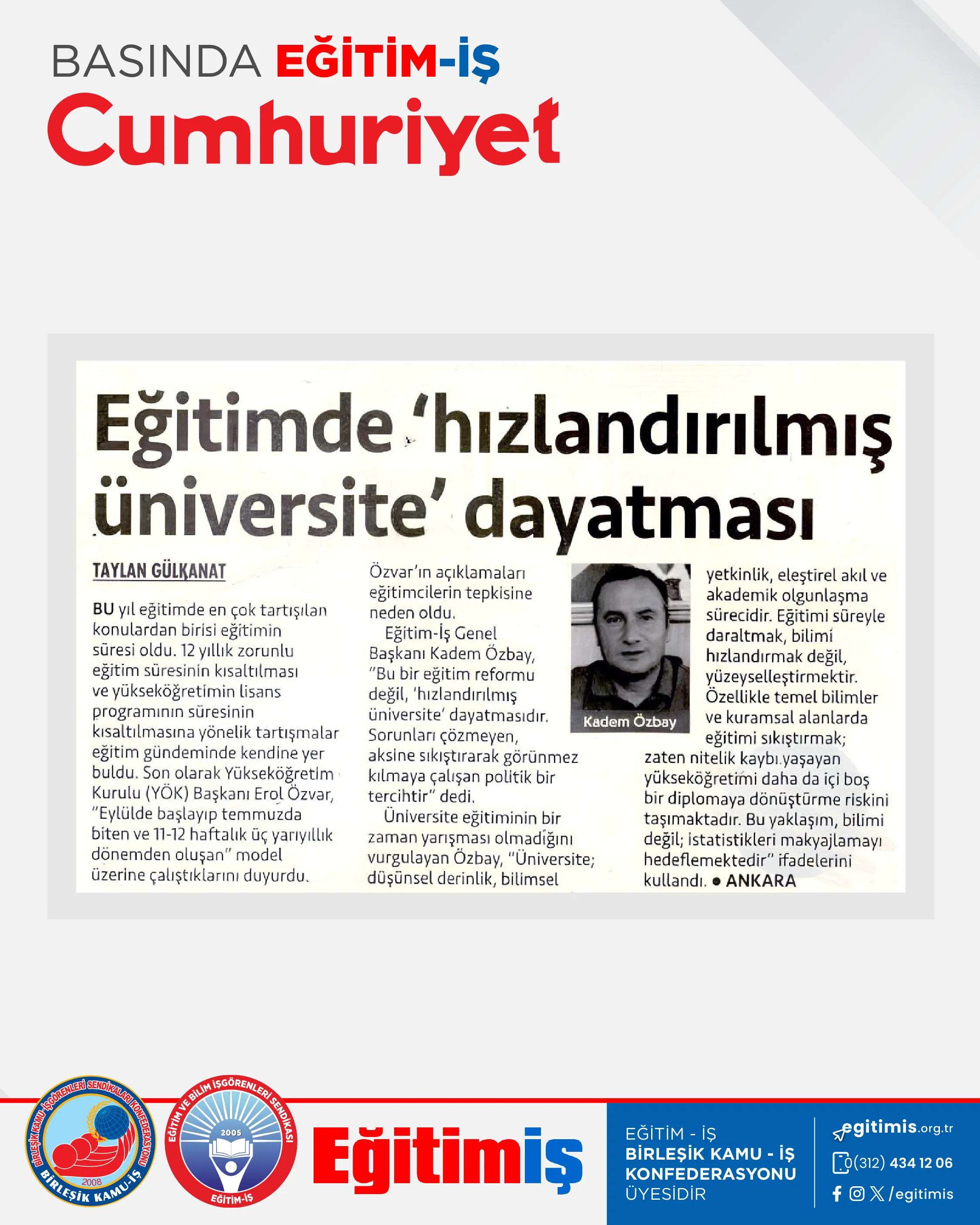 Eğitimde 'hızlandırılmış üniversite' dayatması | EĞİTİM İŞ