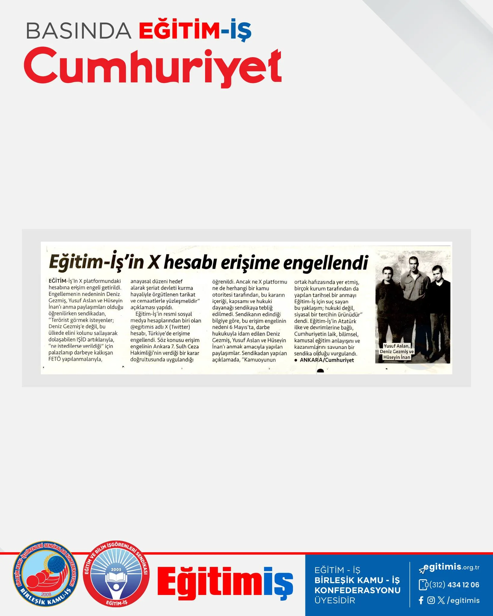 Eğitim-İş'in X hesabı erişime engellendi | EĞİTİM İŞ