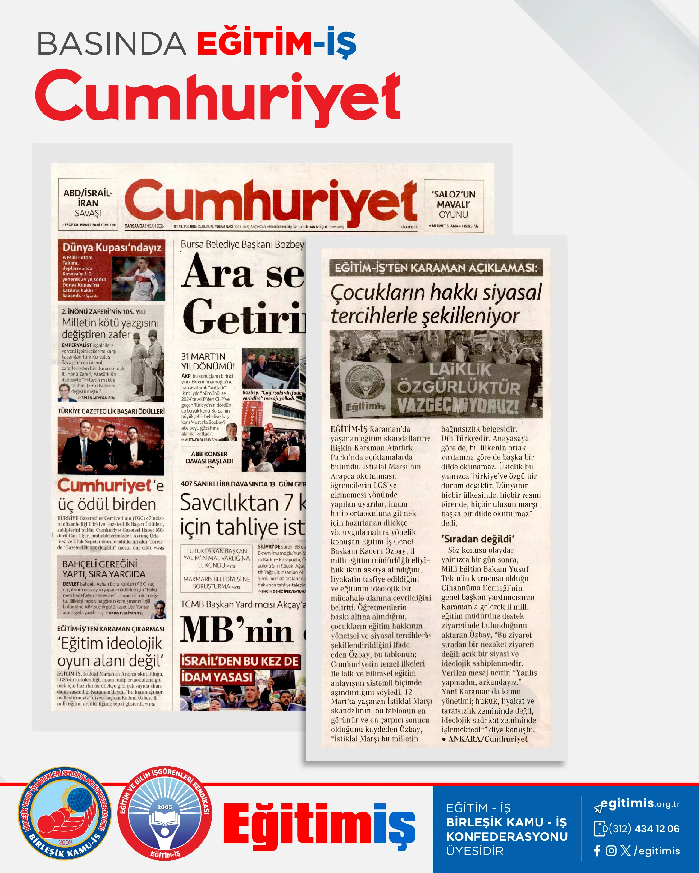 Çocukların hakkı siyasal tercihlerle şekilleniyor | EĞİTİM İŞ