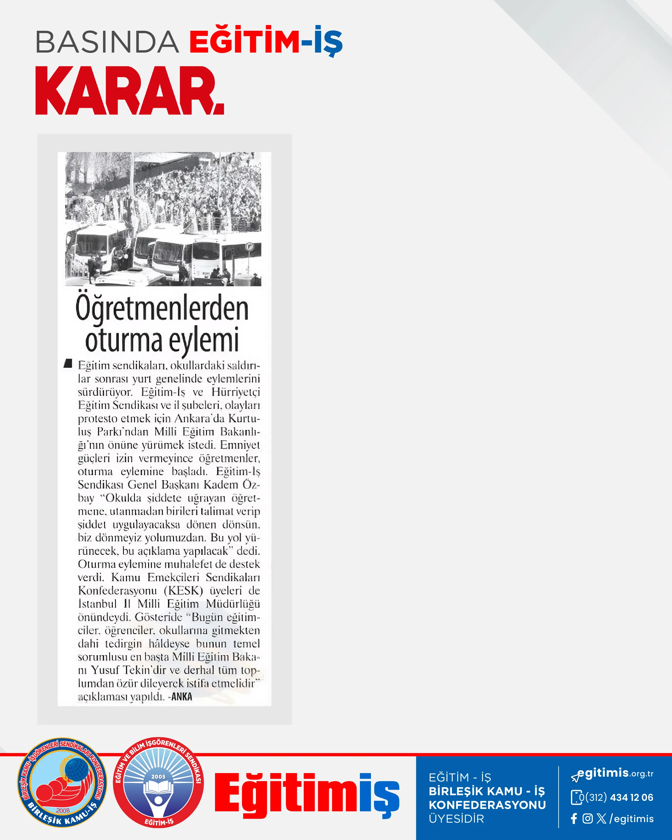 Öğretmenlerden oturma eylemi | EĞİTİM İŞ
