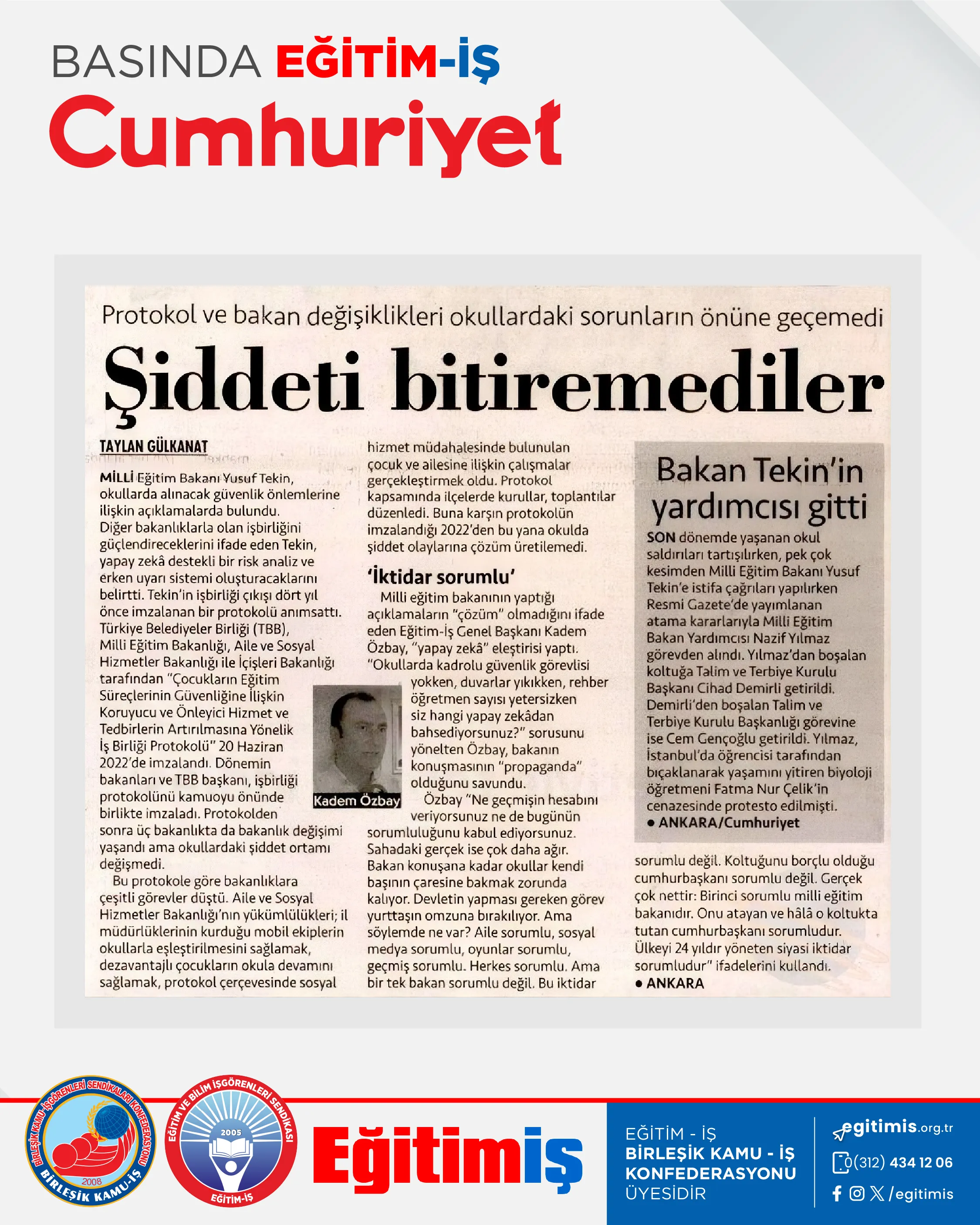Şiddeti bitiremediler | EĞİTİM İŞ