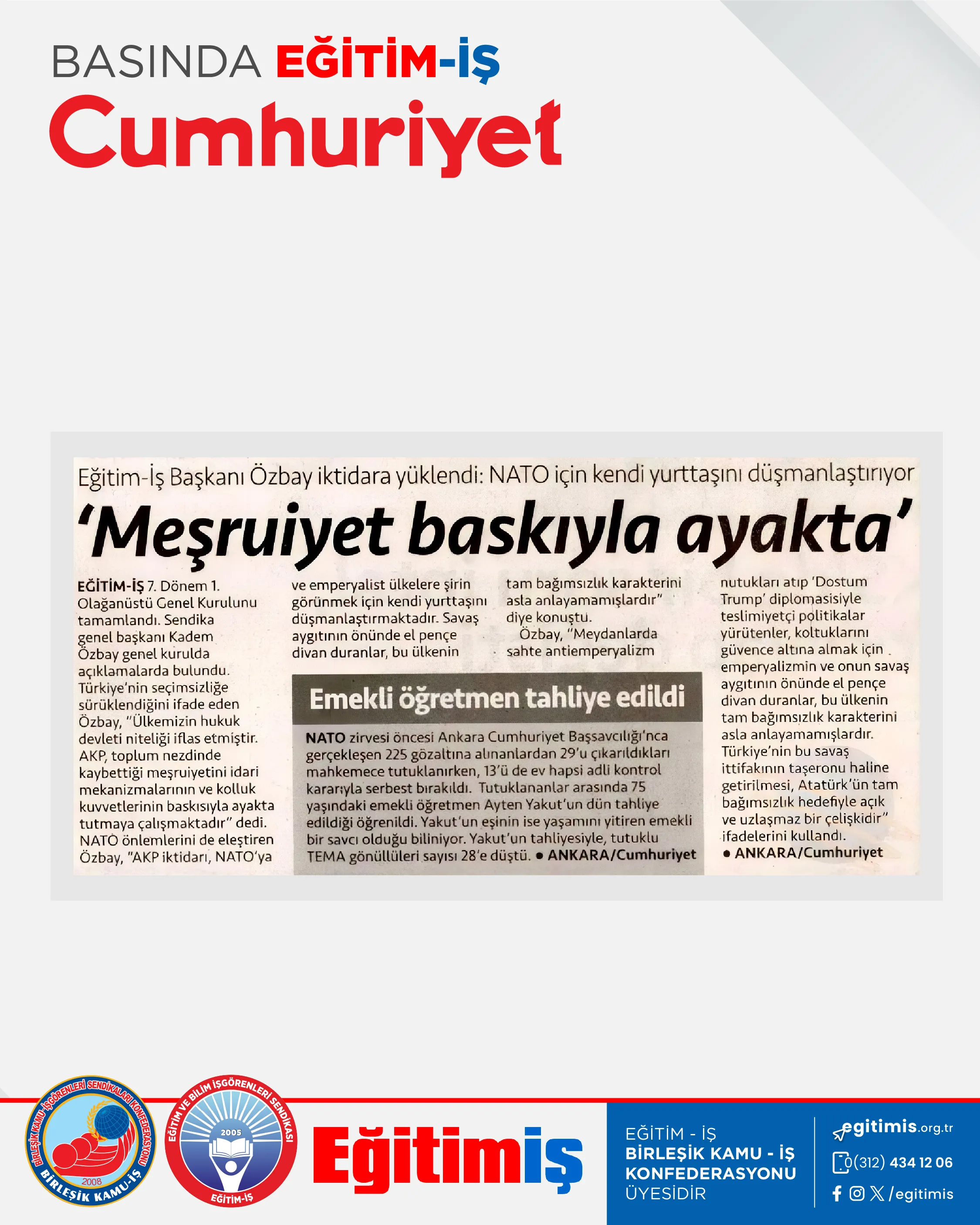 'Meşruiyet baskıyla ayakta' | EĞİTİM İŞ