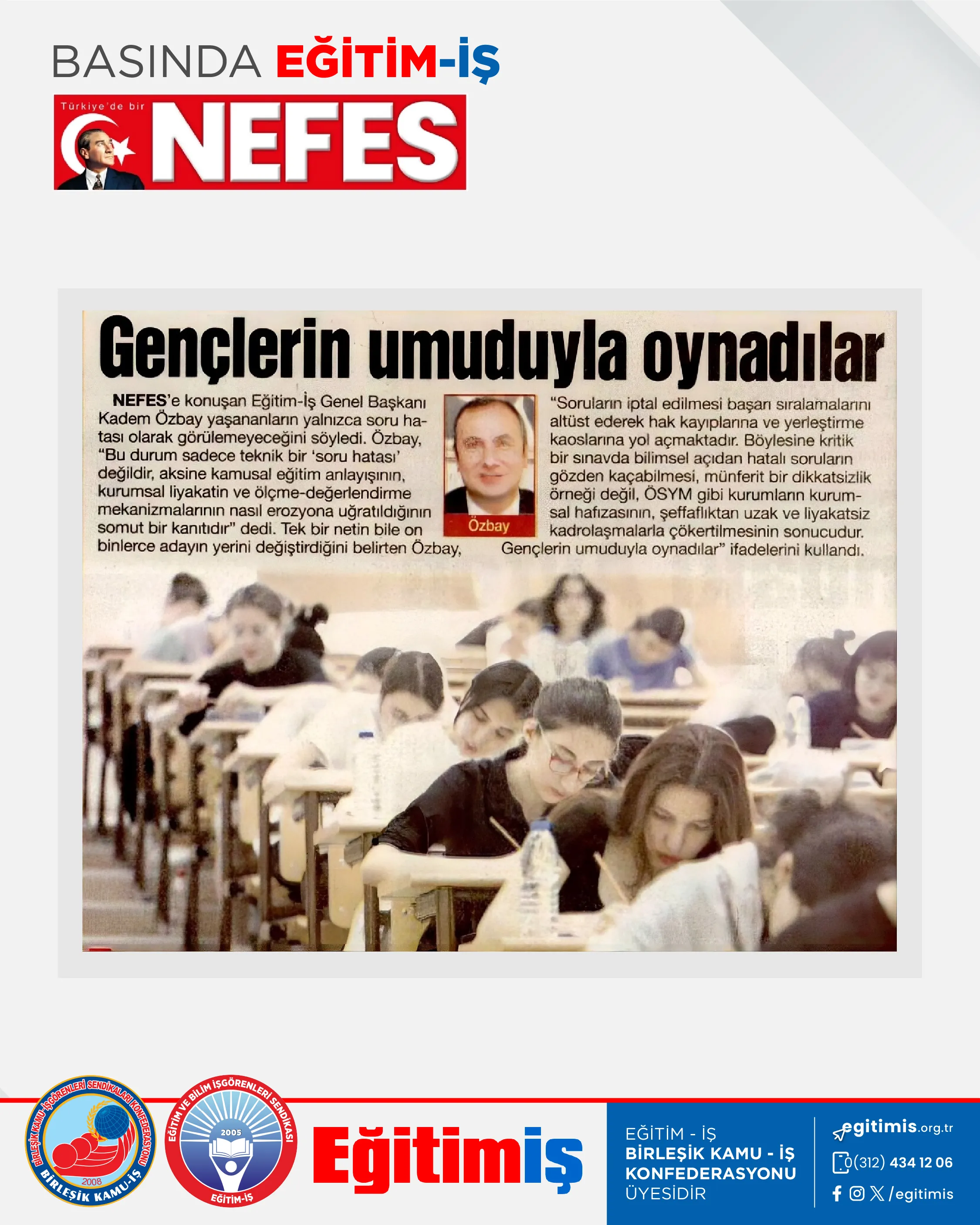 Gençlerin umuduyla oynadılar | EĞİTİM İŞ