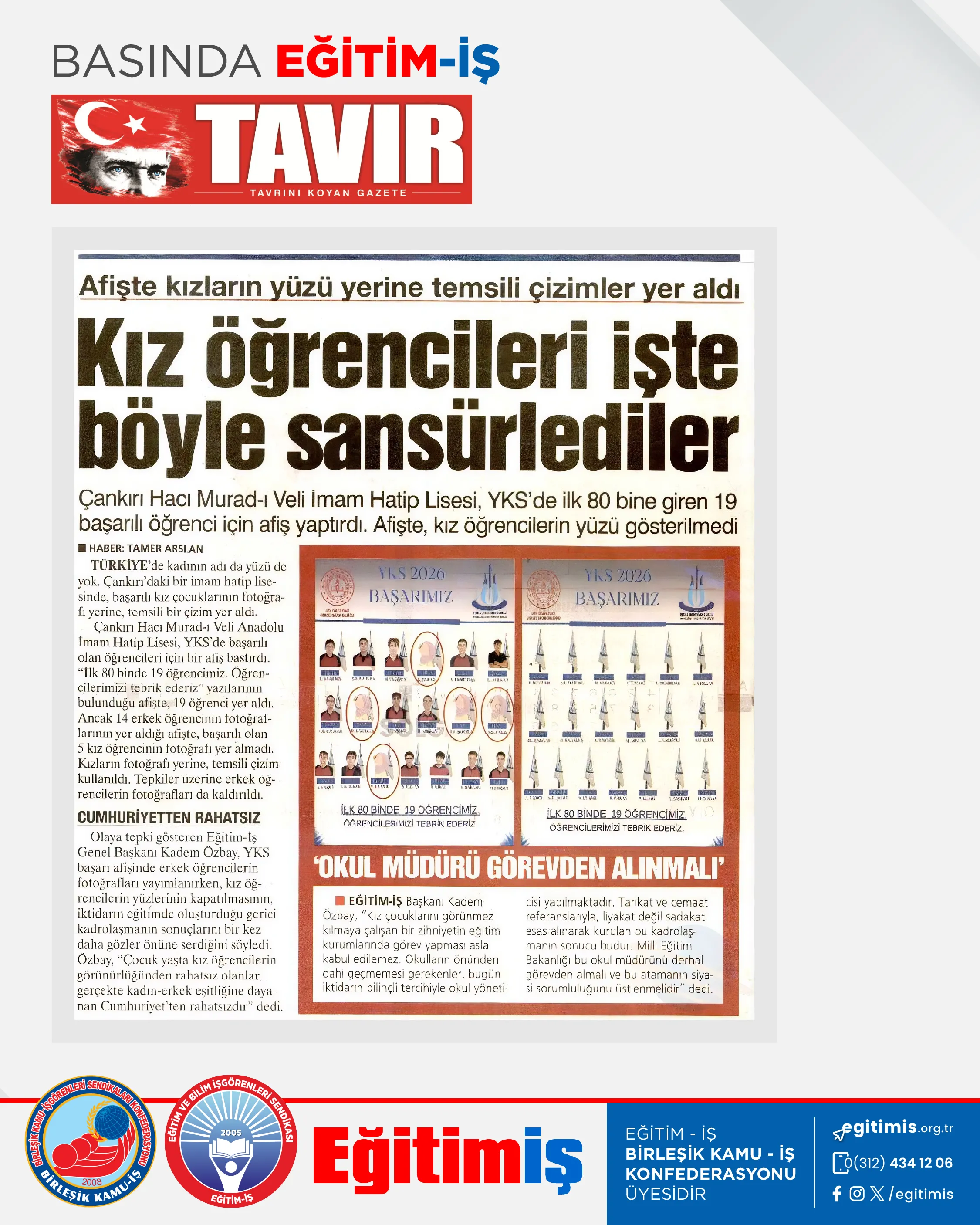 Kız öğrencileri işte böyle sansürlediler | EĞİTİM İŞ
