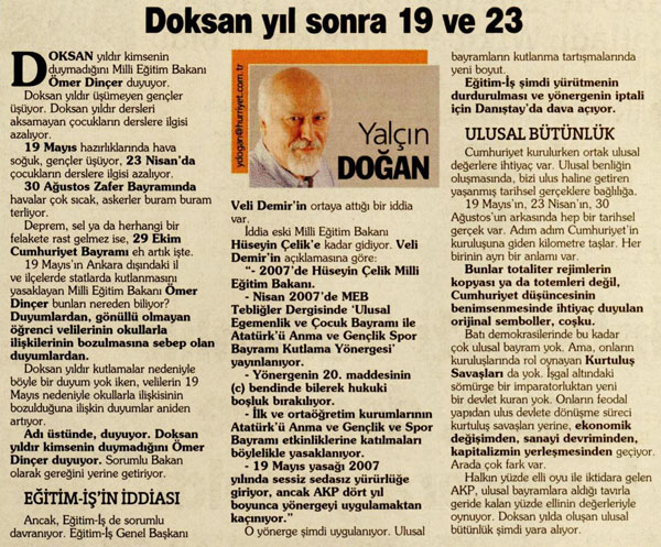 Basından... YORUMSUZ... | EĞİTİM İŞ