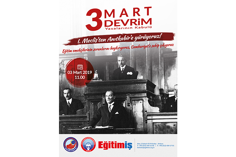 3 MART’TA MECLİS’TEN ANITKABİR’E YÜRÜYORUZ | EĞİTİM İŞ