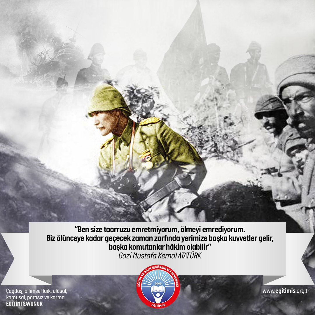BİRLİK VE BERABERLİĞİMİZİN SEMBOLÜ ÇANAKKALE ZAFERİ’NİN 106. YILINI KUTLUYORUZ | EĞİTİM İŞ