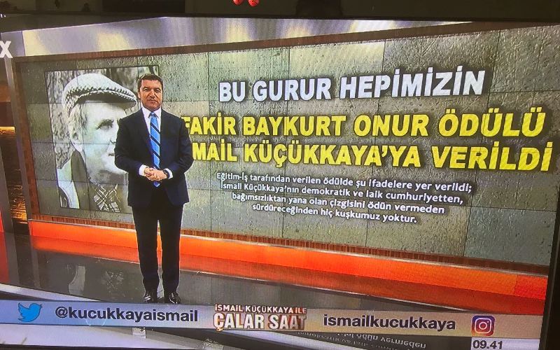 FAKİR BAYKURT ONUR ÖDÜLÜ İSMAİL KÜÇÜKKAYA’YA VERİLDİ | EĞİTİM İŞ