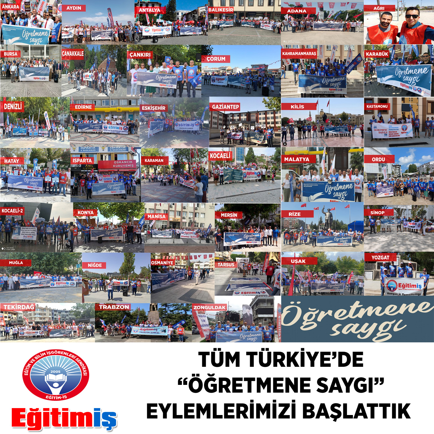 TÜM TÜRKİYE’DE “ÖĞRETMENE SAYGI” EYLEMLERİMİZİ BAŞLATTIK   | EĞİTİM İŞ