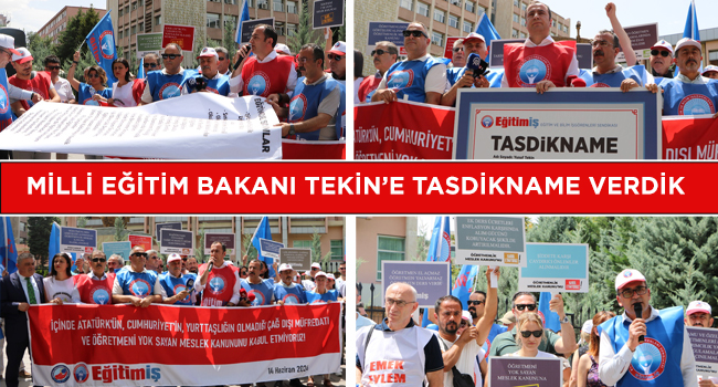 MİLLİ EĞİTİM BAKANI TEKİN’E TASDİKNAME VERDİK  | EĞİTİM İŞ