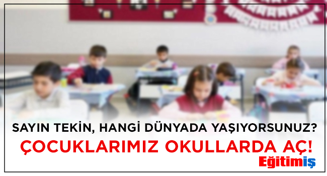SAYIN TEKİN, HANGİ DÜNYADA YAŞIYORSUNUZ? ÇOCUKLARIMIZ OKULLARDA AÇ! | EĞİTİM İŞ