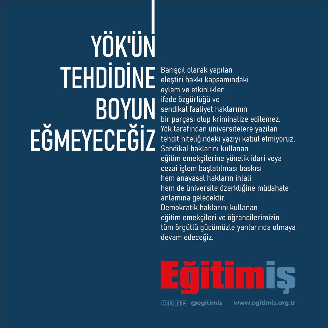 Yök`ün Tehdidine Boyun Eğmeyeceğiz | EĞİTİM İŞ