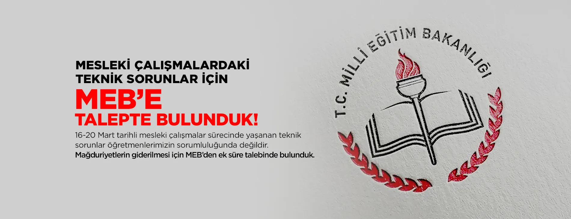 MESLEKİ ÇALIŞMALARDAKİ  TEKNİK SORUNLAR İÇİN MEB’E TALEPTE BULUNDUK! | EĞİTİM İŞ